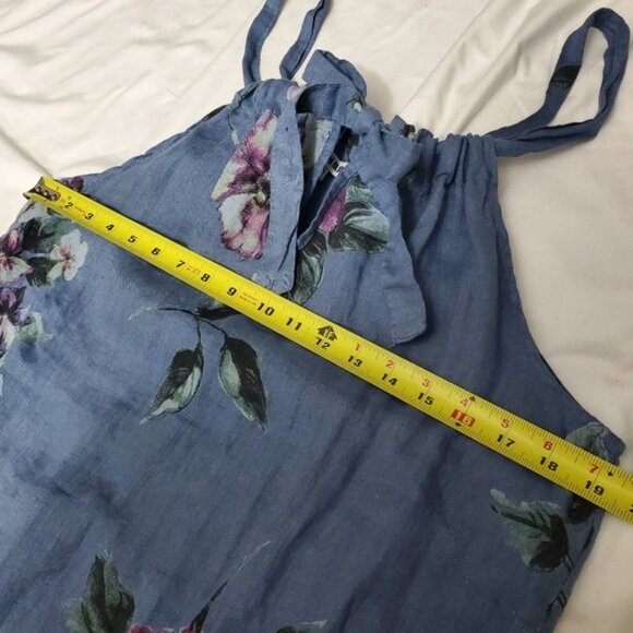 100% Lino Italian Linen Floral Sundress S (IT 42) - Picture 7 of 8